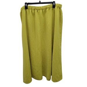 Allison‎ Woods Woman's Vintage Chartreuse Elastic Pull On A-Line Skirt Plus 26W